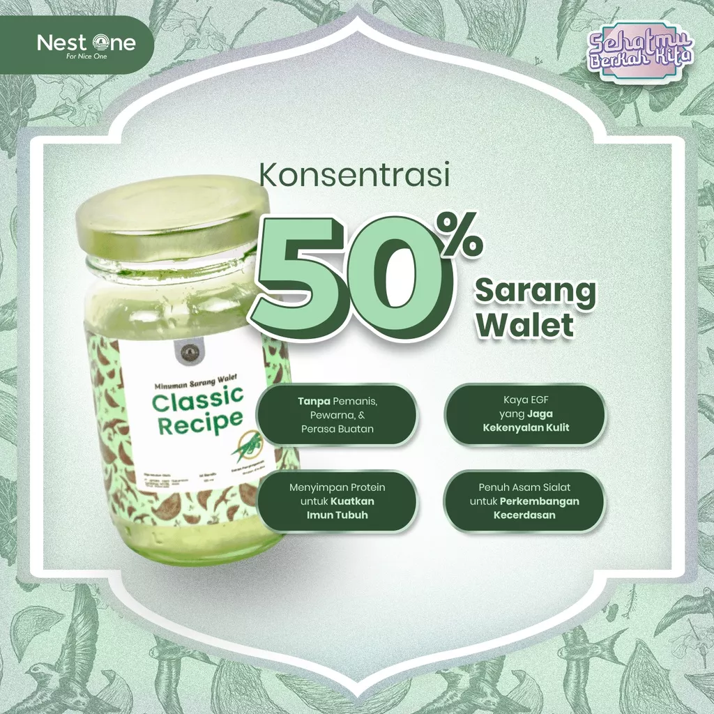 Nest One Ready-to-Drink Sarang Burung Walet - Classic Recipe (Pandan)-1